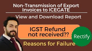 Reasons for NonTransmission of Export Invoices to ICEGATE Invoices not transmitted to ICEGATE [upl. by Yennej]