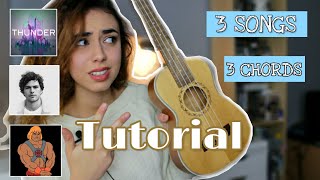 TUTORIAL Ukulele 3 Canzoni 3 Accordi FACILE  GuaGloria Paola Bossi [upl. by Aronoff]