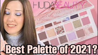 HUDA BEAUTY ROSE QUARTZ PALETTE REVIEW COMPARISONS amp 3 LOOKS [upl. by Ahsirtap760]