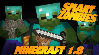 Minecraft Redstone  SMART ZOMBIES  Zombies Dig Build Run amp More Minecraft Redstone [upl. by Naghem]