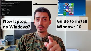 Installing Windows 10 in DOS New Laptop [upl. by Sholeen771]