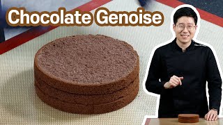 Foolproof Chocolate Genoise Recipe  Secrets tips amp tricks  Pastry 101 [upl. by Butcher]