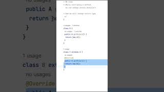 Covariant Return type in java coding javaclass javaprogramming programminglanguage corejava [upl. by Sussi733]
