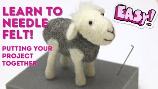 NEEDLE FELTING FOR BEGINNERS  Putting your project together [upl. by Inaluiak]