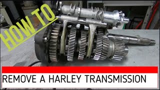 HOW TO REMOVE HARLEY DAVIDSON TRANSMISSION [upl. by Zetniuq]