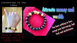 Feng Shui Black Obsidian Wealth Bracelet  How to wear it and its power of attraction [upl. by Araas]