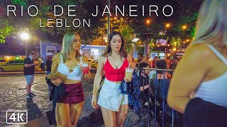 🇧🇷 Leblon Nightlife  Rio de Janeiro Brazil  4K UHD [upl. by Kcirrej994]