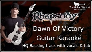 Rhapsody  Dawn Of Victory HQ Backing Track with vocals amp tab  Guitar Karaoke [upl. by Noach]