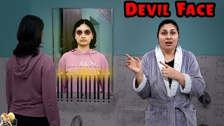 DEVIL FACE  Horror Comedy Family Challenge  Aayu and Pihu Show [upl. by Hymie]