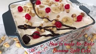 NoBake Banana Split Cake Recipe [upl. by Aicemed]