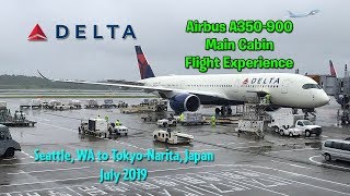 Delta Airlines A350900 Seattle WA to TokyoNarita Japan Main Cabin Flight Experience [upl. by Tymon]