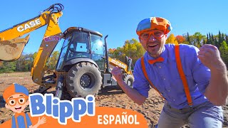 Aprendamos sobre retroexcavadoras  Aprende con Blippi  Videos Educativos para niños [upl. by Wye]