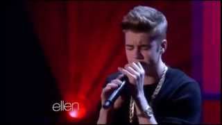 Justin Bieber Sings Boyfriend Acoustic Ellen [upl. by Sid]