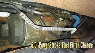 How to Change a Ford F250 60l Powerstroke Diesel Fuel Filter [upl. by Esila]