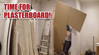 Fitting the plasterboard  new toilet part 5 [upl. by Yentruok956]