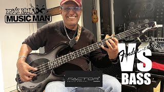 Philip Kubicki Factor Bass vs Fender Jazz Bass Aguilar Pickups vs StingRay Special MusicMan [upl. by Einnahc]