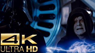 Darth Vader Kills Emperor Palpatine Scene 4k UltraHD  Star Wars Return of The Jedi [upl. by Ferne]