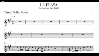 La Playa  La Oreja de Van Gogh  Partitura para Piano Violín Flauta [upl. by Irabaj]