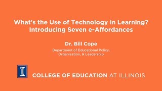 Whats the Use of Technology in Learning Introducing Seven eAffordances [upl. by Naihtsirc541]