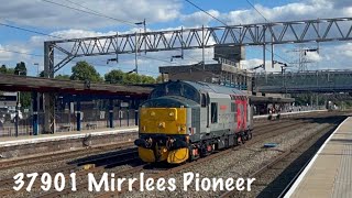 37901 Mirrlees Pioneer  Stafford 3182022  British Rail Class 37 [upl. by Nylknarf]