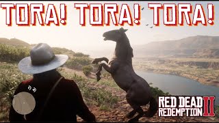 How to Find the Tiger Striped Bay Mustang at Rio Del Lobo Rock in Red Dead Redemption 2 [upl. by Nalniuq]