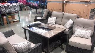 At Costco Wicker Patio Set with Fire Table [upl. by Annairt]