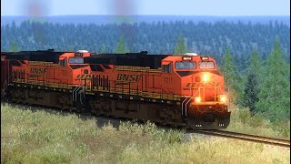 Train Simulation 2022 Railfans BNSF Oil Train in Marias Pass [upl. by Regni]