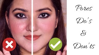 Pores Do’s and Donts  Makeup Tips For Prominent Pores amp Textured Skin [upl. by Ettelimay]