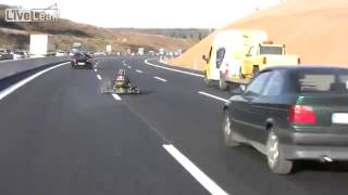 Man Driving GoKart on Highway [upl. by Kipper]