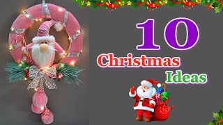 10 Easy Christmas wreath 2024 idea from different material  DIY Christmas craft idea🎄462 [upl. by Adnawaj852]