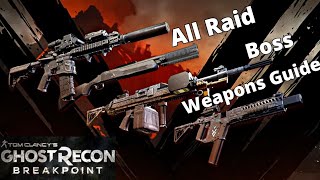 ALL Raid Boss Weapons Guide Ghost Recon Breakpoint [upl. by Brewster]