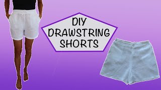 DIY Drawstring Shorts  Easy Pattern  Perfect For Summertime [upl. by Asiak]