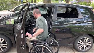 How to Get Wheelchair Into Car  How Hand Controls Work Transfer Spinal Cord Injury Drive [upl. by Ramo]