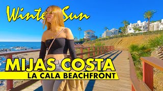 La Cala de Míjas beachfront walk  January 2024  Costa del Sol Spain 4K virtual tour [upl. by Zap]