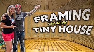 FRAMING Grain Bin TINY HOUSE amp Finish Steps For Deck [upl. by Eatnahc]