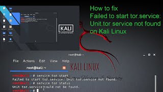 How to install tor  How to Fix Unittor service not found on kali linux 20202 20201 [upl. by Alysia]