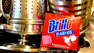 Brillo BASICS STEEL WOOL SOAP PADS Review  Brillo BASICS Product Review [upl. by Anneliese]