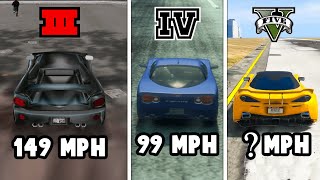 The FASTEST CAR in Every GTA Game GTA 3 → GTA 5 [upl. by Sillek]