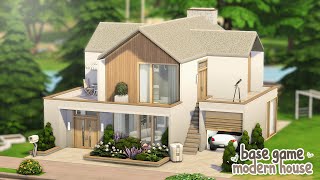 Base Game Modern House 🌳 The Sims 4 Speed Build  No CC [upl. by Nesnar938]