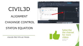 Civil 3D  Alignment Chainage Control and Station Equation [upl. by Neuburger]