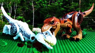 Lego Dinosaurs T Rex vs Indominus Rex Stop Motion [upl. by Notsek]