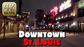 Driving Around Downtown St Louis MO at Night in 4k Video [upl. by Clywd751]