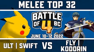 ULT  Swift vs FLY  Kodorin  Melee Singles Top 32  Battle of BC 4 [upl. by Niveek]