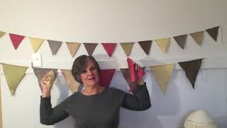 HOW TO  MAKE FABRIC BUNTING FLAGS  PENNANT GARLAND  2 SIZES [upl. by Virgy]