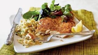 Chicken Milanese with Spring Greens Recipe [upl. by Ecitnerp]