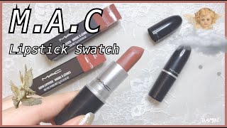 【MAC】Matte Lipstick Taupe amp Mocha Swatchby Bambi 2019 [upl. by Vaenfila]