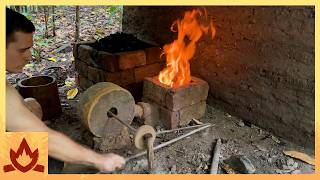 Primitive Technology Flywheel blower smeltMonsoon begins [upl. by Notirb]