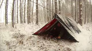 Homeless Winter Camping 14° F Snow Storm Winter Survival [upl. by Bigg]