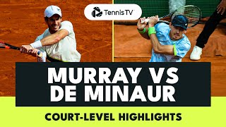 Andy Murray vs Alex De Minaur CourtLevel Highlights  Monte Carlo 2023 [upl. by Dnalrag957]