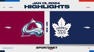 NHL Highlights  Avalanche vs Maple Leafs  January 13 2024 [upl. by Zosima122]